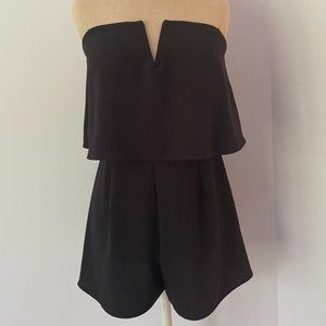 Black Strapless Romper